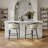 Cranis Beige Velvet Counter Stool With Upholstered, 1 Piece