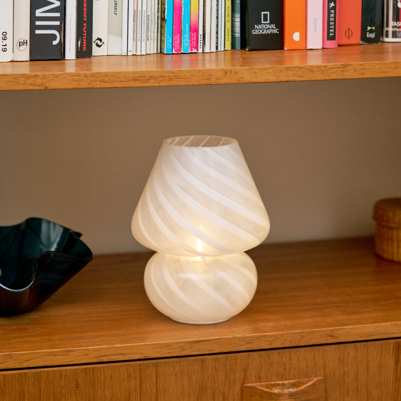 Portable Mini Open Top Glass Mushroom Lamp
