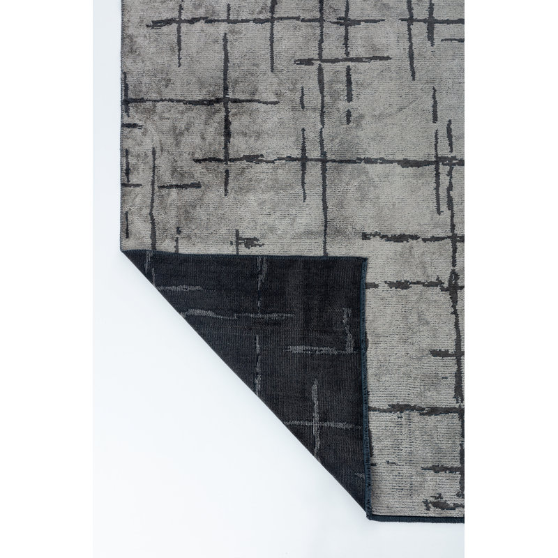 Rapture Beige Gray Geometric Luxury Area Rug, Rectangle 7'10" x 9'10"