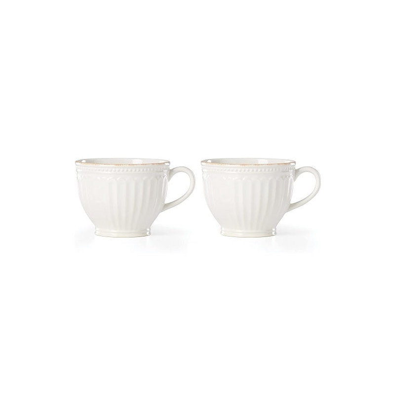 Lenox French Perle Groove Latte Mug, White