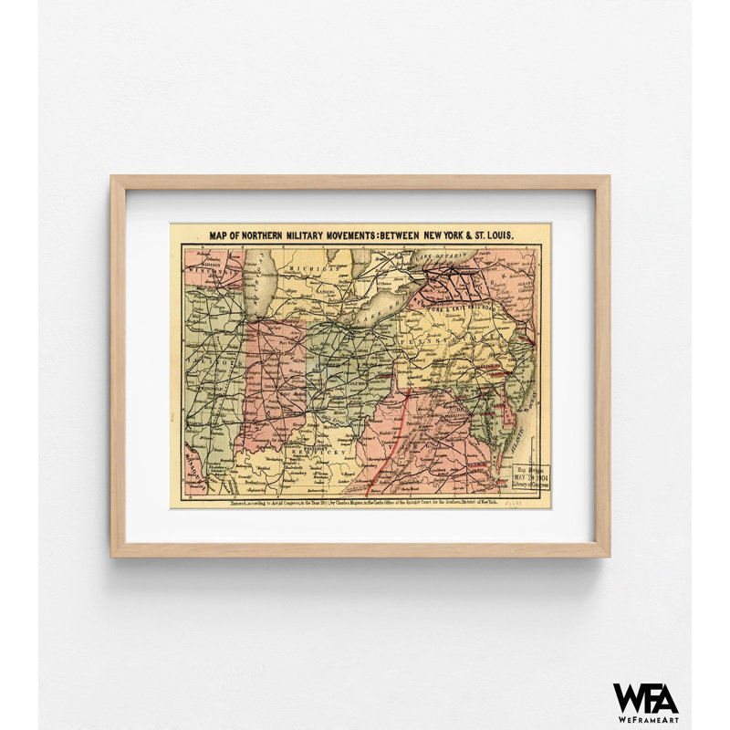 Railroads entre New York et St Luis utilisé par Northern Troops, chemin de fer affiche, décor de la maison de New York, affiche antique de chemin de fer