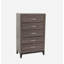 Bedroom Furniture Rustic Grey Oak Simple 1pc Tall Chest 5-Drawers Storage Solidwood Chest