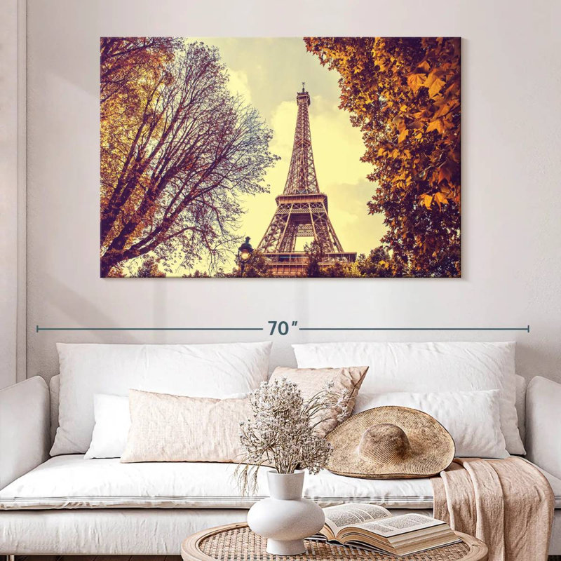 Tour Eiffel Ravi en automne, H 34 po x l 51 po