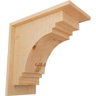 7 1/2"W x 14"D x 14"H Pescadero Smooth Corbel w/Backplate, Douglas Fir