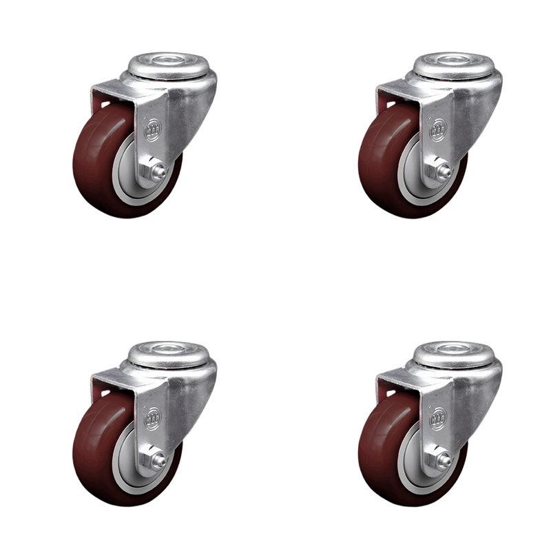 Ensemble de roulettes en polyuréthane SS, Marron