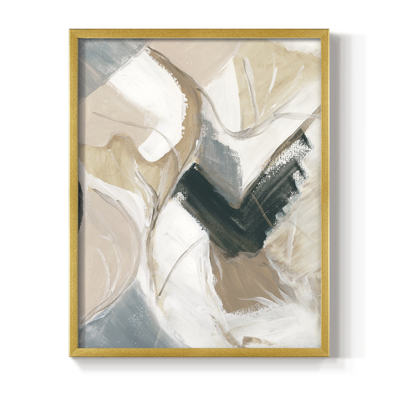 Marble Lines II, reproduction encadrée - bois massif, Or, H 20 po x l 16 po