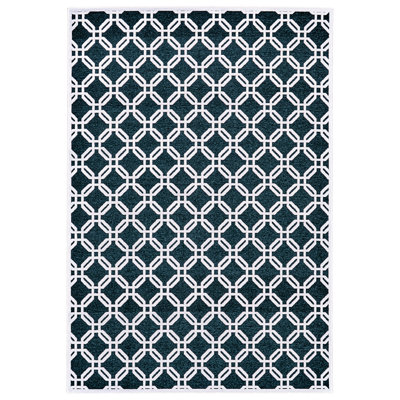 Tapis turquoise / blanc Ewald