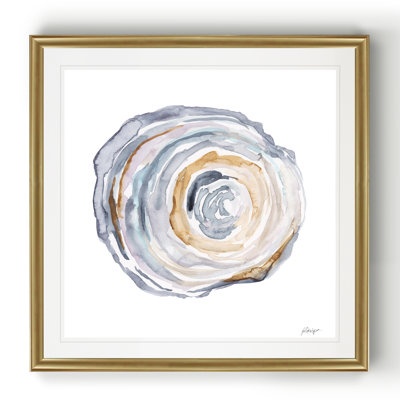 Watercolor Tree Ring IV - Painting Print on Canvas