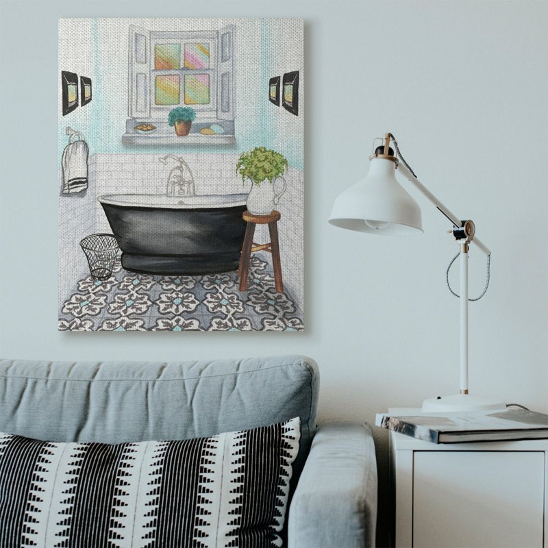 « jolie salle de bain », impression, H 48 po x l 36 po x P 1,5 po, Toile tendue