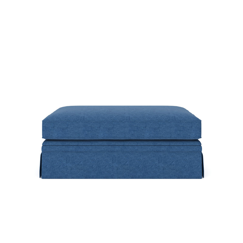 Repose-pieds rembourré avec rangement Shelby, Denim indigo classique