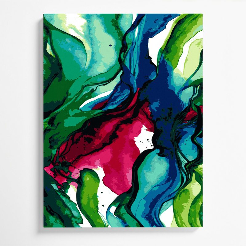Aquarelle abstraite, art mural sur toile brune 54, H 11 po x l 14 po