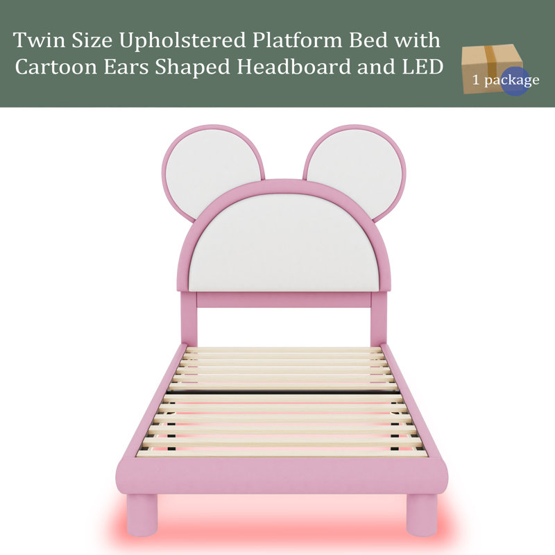 Lit plateforme en cuir Analeyah, Simple