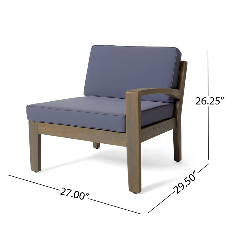 Ensemble de canapé d'extérieur en forme de L en bois - Complet avec coussins confortables (coussin gris)