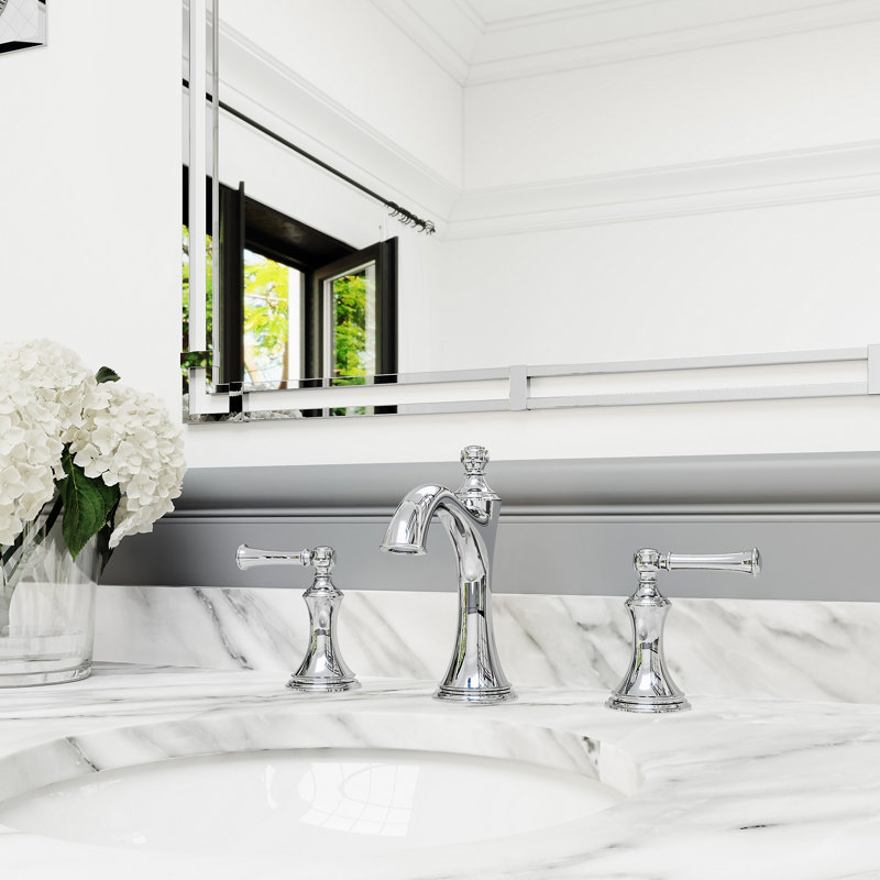Tisbury Widespread Bathroom Faucet with Drain Assembly, Polished Chrome