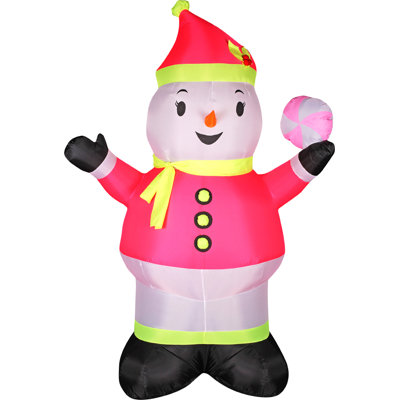 Bonhomme de neige néon soufflé à l'air