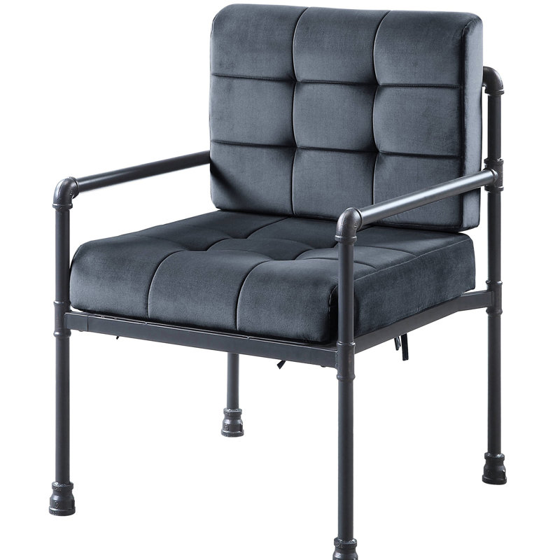 Fauteuil d'appoint gris à dossier mémoire en mousse à mémoire de forme industrielle
