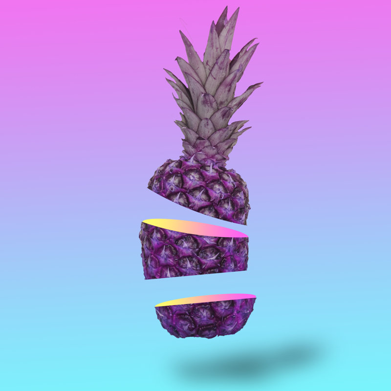Pineapple Slice In Air by Katya_Havok - Wrapped Canvas Print, 76cm H x 76cm W x 3.8cm D