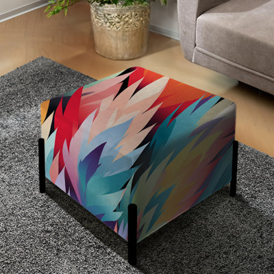 Colorful Bohemian Ikat Harmony Brilliance - Ikat Square Ottoman