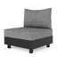 Ensemble modulaire de patio 5 pièces en aluminium gris avec chaises modulaires et table basse