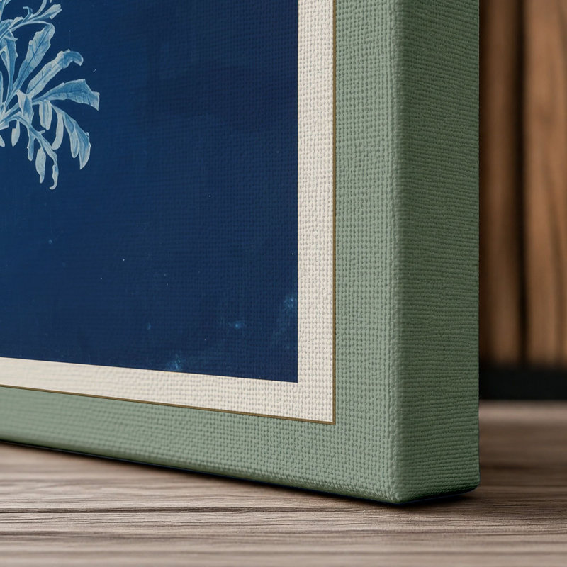 Feathered Bloom Botanical - Wrapped Canvas, 18x12 - 45.7 x 30.5 cm, Sage Border