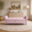 Banc de lit en velours rose
