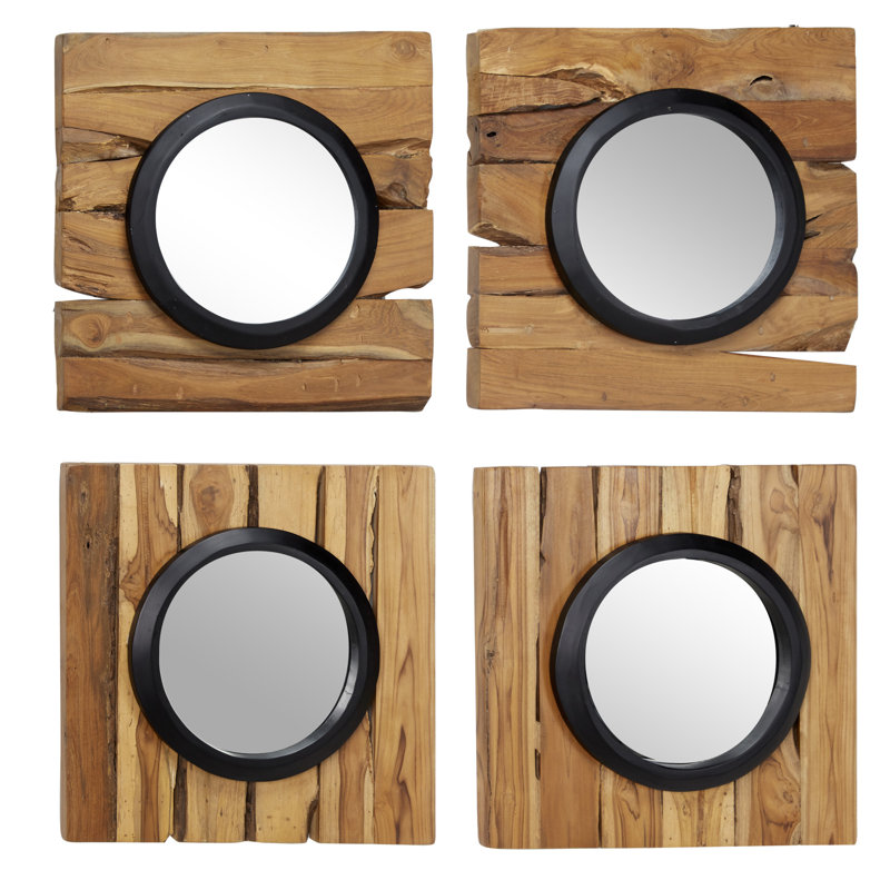 Arlo Solid Wood Circle Wall Mirror