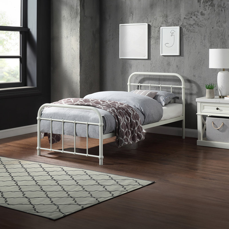 Metal Bed, Single (3'), White