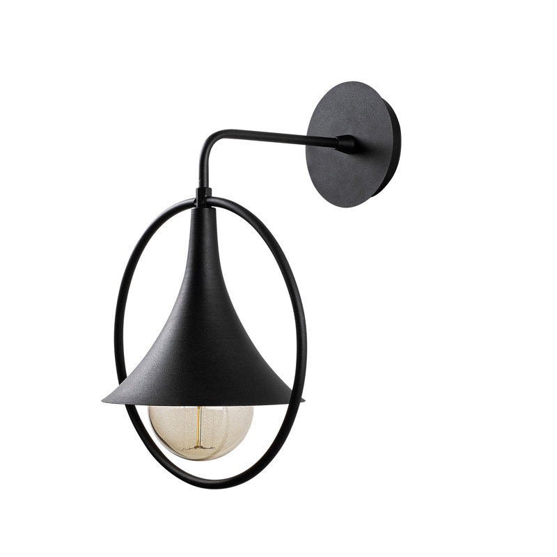 Industrial Wall Lamp, Black Metal Body, 9.8 x 11.4 inches | E27 Socket, Max 40W | IP20 Rated, Scandinavian Design | Perfect for Home, Office, & Living Spaces | Stylish & Functional Lighting Solution