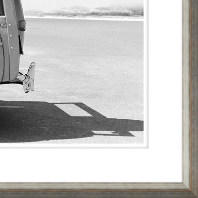 Old Woodie Station Wagon With Surfboard Giclee Print by Getty Images