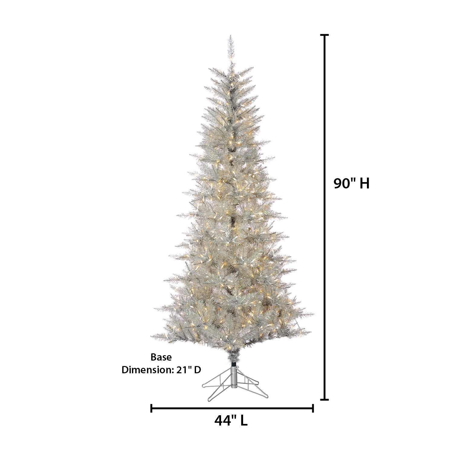 Levion Silver 7.5' Pre-Lit Pine Christmas Tree