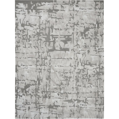 Tapis ivoire / gris touffeté à la main Lavonne