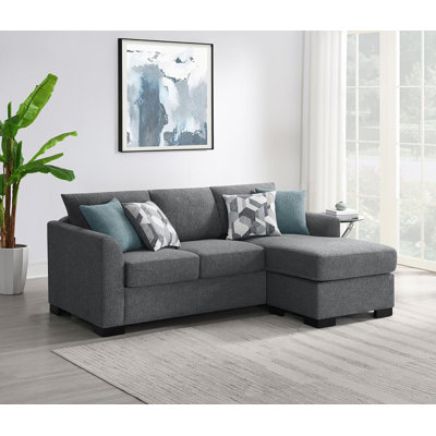 Storia Sleeper Sectional Chaise Sofa, 4 Pillows, 84 Inch