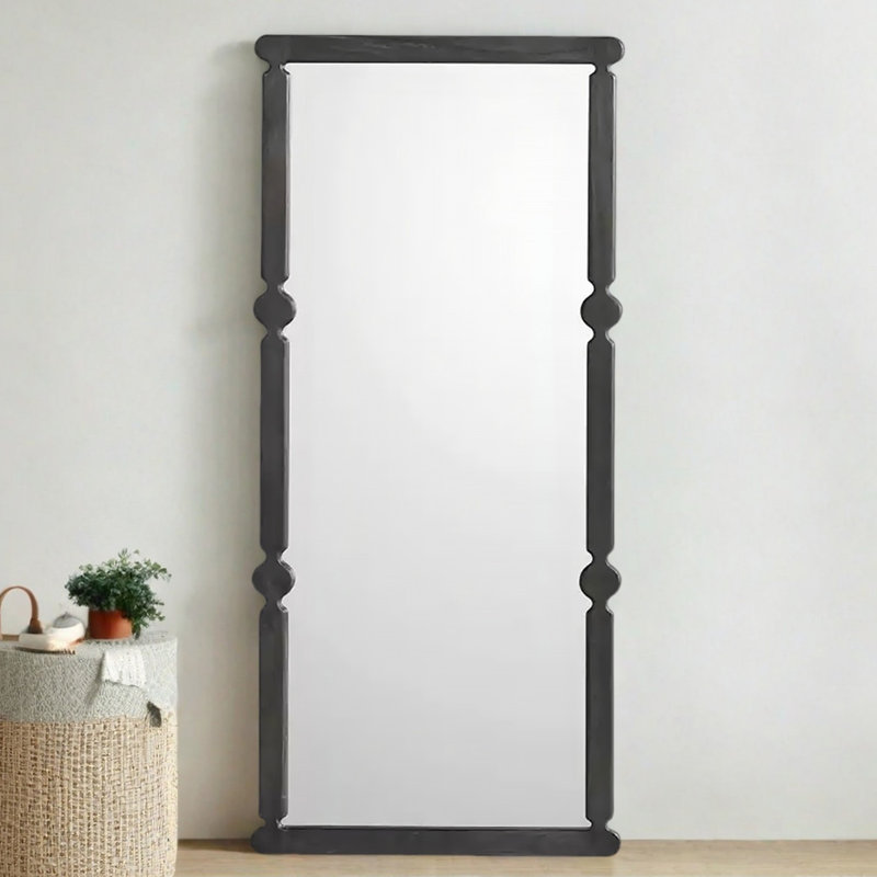 American-Style Fan-Shaped Edge Wall-Mounted Full-Length Mirror, 66.93" H x 27.56" W