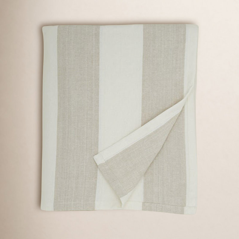 Essential Striped Tablecloth, Ivory/Flax
