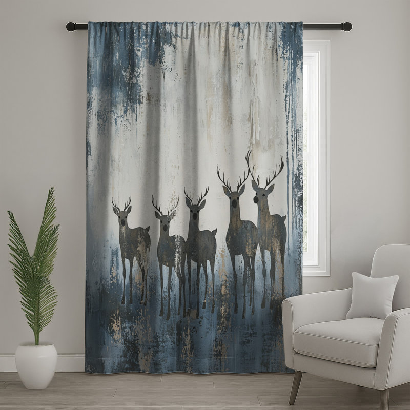 Rideaux de fenêtre Deer, Transparent, 50 po x 80 po - 1 panneau