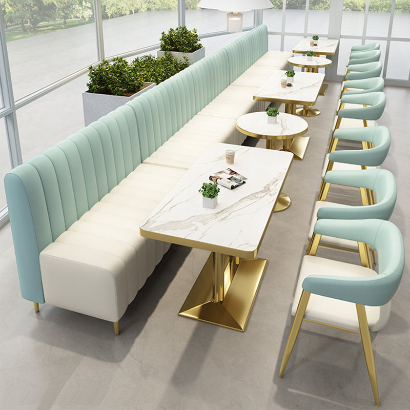Kantina Faux Leather Upholstered Bench, White/Mint