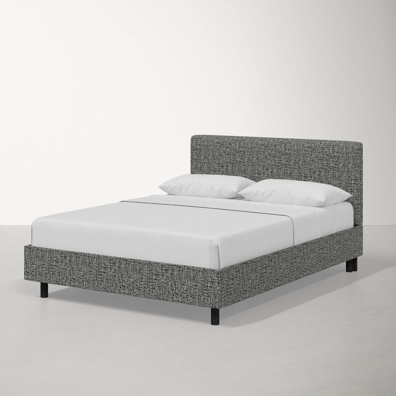 Adrien Upholstered Platform Bed, Milsap Spray Sustain Tweed, California King