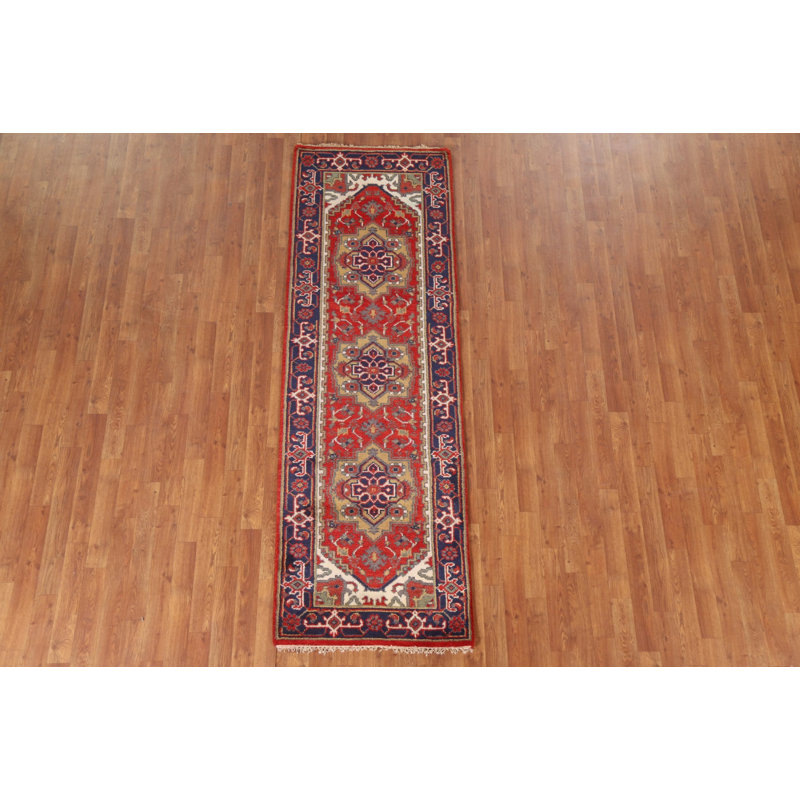 Tapis de couloir oriental rouge 3x8