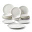 Service de table en porcelaine blanche cannelée Petal (service de 27 pièces pour 6 personnes)