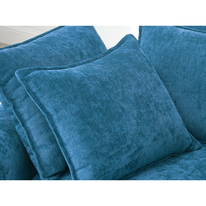 Chaise longue rembourrée, Bleu