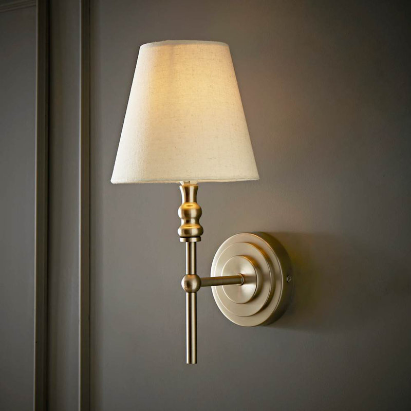 Alfonsino Armed Sconce, Brushed Chrome