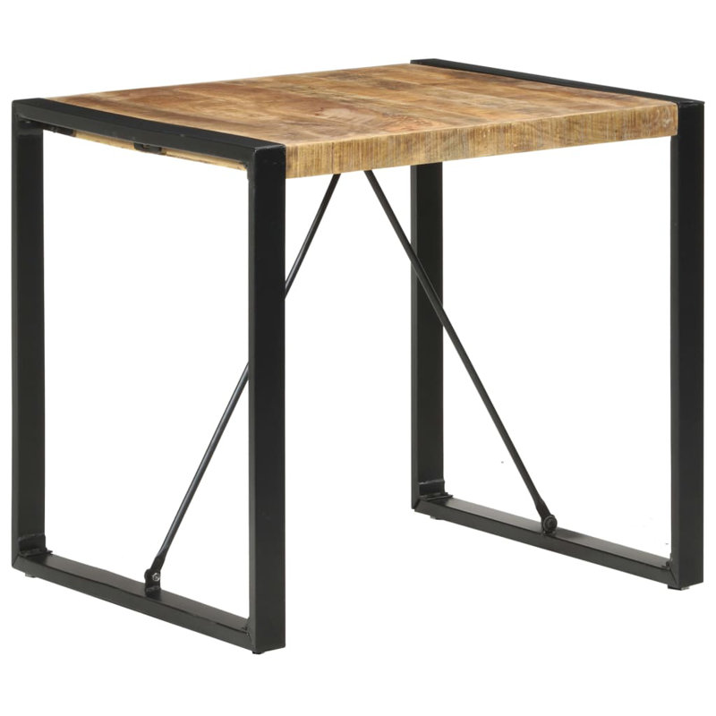 17 Stories Dining Table Mango Wood, Brown, 29.5" H x 31.5" L x 31.5" W, Black