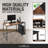 40 / 47 Inch Computer Desk, Home Office Desk, Study Writing Desk with Storage Shelves, Simple Industrial Modern Laptop Workstation with Splice P2 Grade Wooden Board, Rustic Oak and Black-246676818