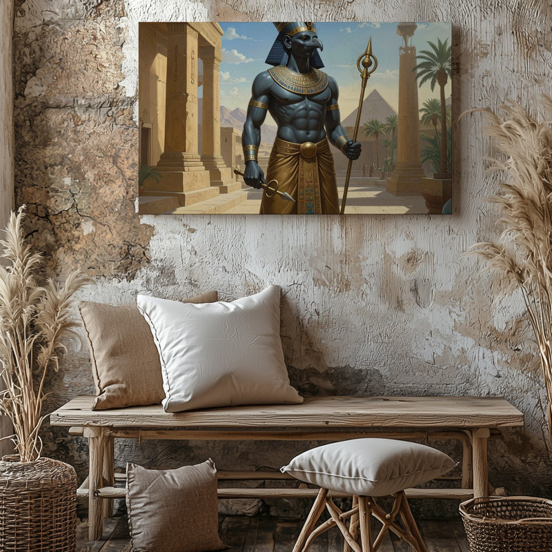 Toile d'art mural Thoth égyptien, H 9 po x l 12 po