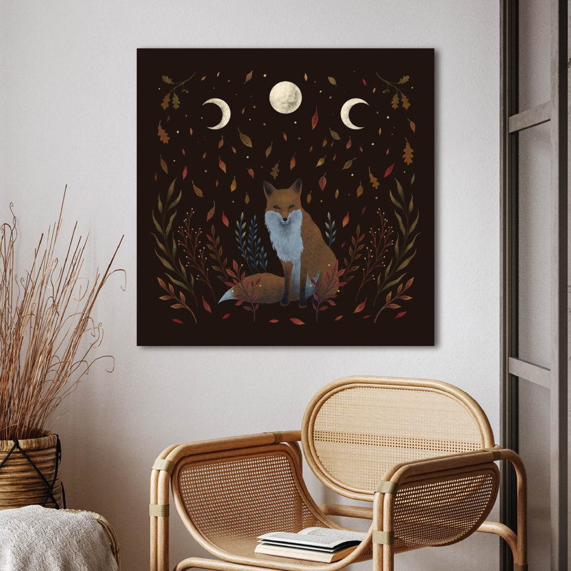 "Autumn Fox" 30 "x 30", art mural sur toile tendue avec châssis, L 30 po x H 30 po