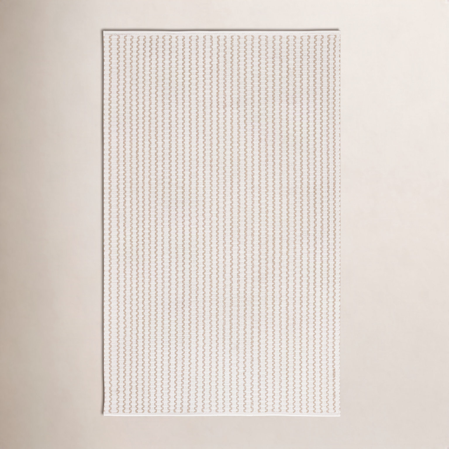 Hand-Woven Chevron Cotton Rug, Rectangle 8' x 10'