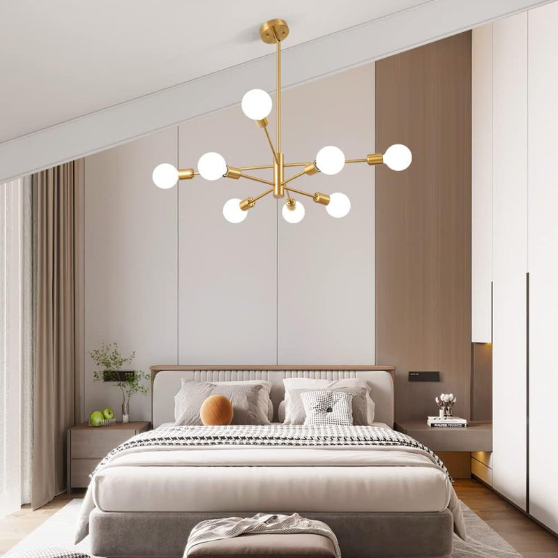 Lustre à 8 lumières Llayla, Or, H 5,12 po x l 16,7 po x P 16,7 po