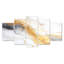 Agate Art Gold White Grey - Marble Wall Art, toile 5 pièces-1041729596