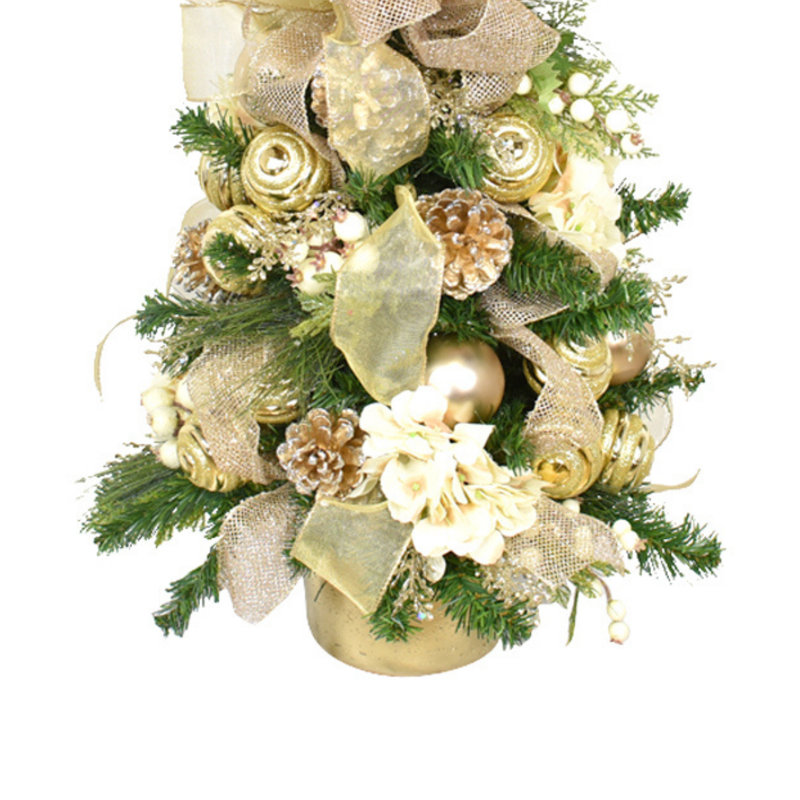White And Gold Holiday Tree, 2, Gold