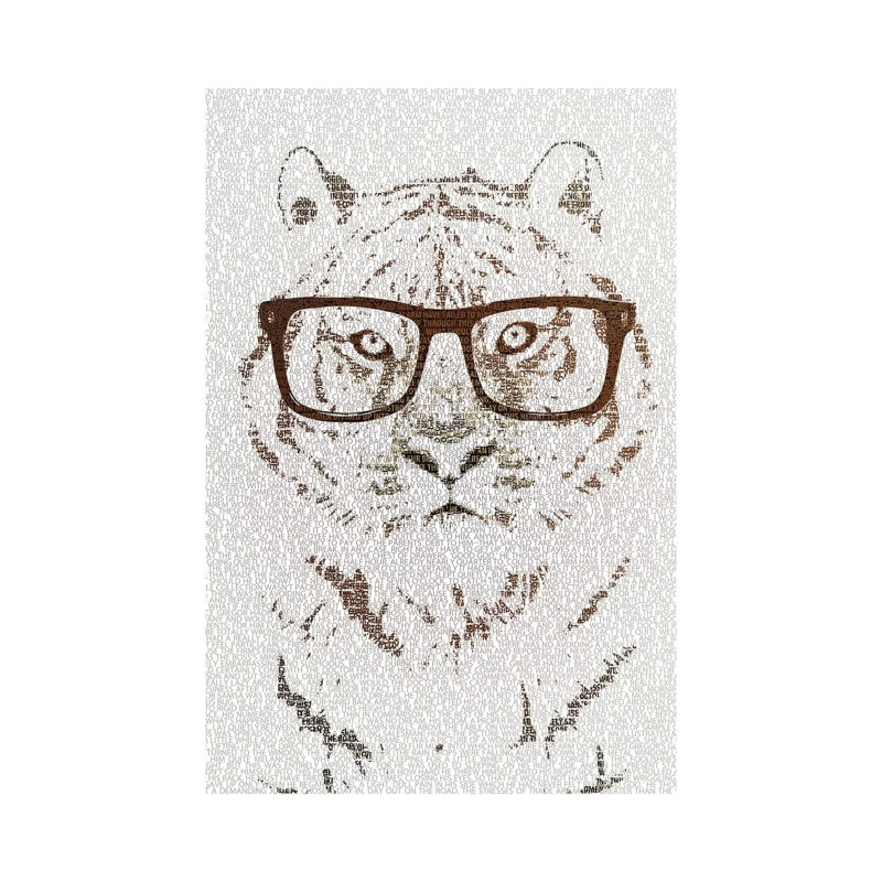 The Intellectual Tiger Hipster Version by Paula Belle Flores - Wrapped Canvas Print, 66.04 cm H x 45.72 cm W